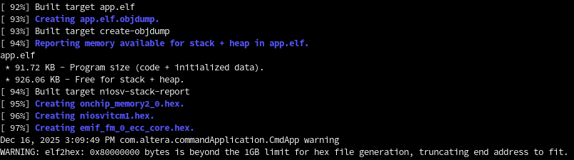 elf2hex Warning