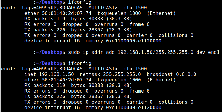 Setup IP Address