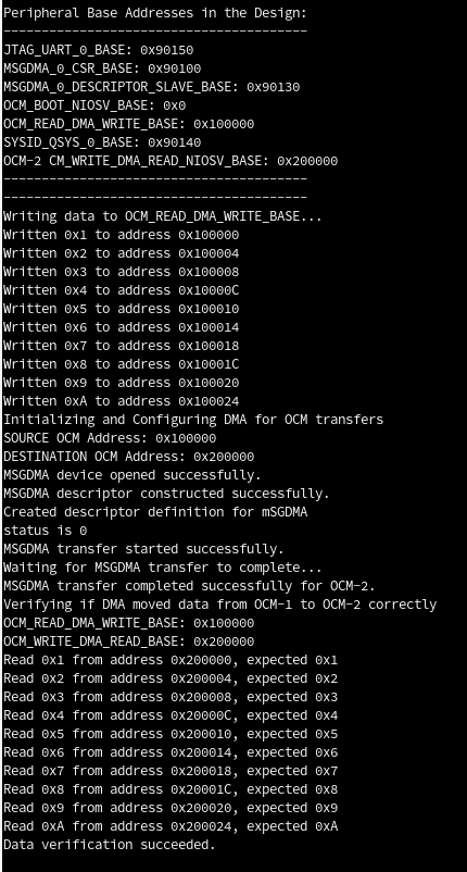 JTAG UART Display - MSGDMA