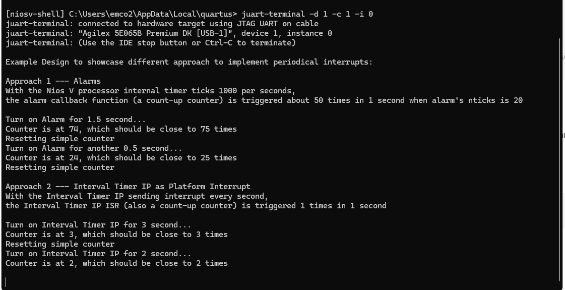 JTAG UART Display - Timer